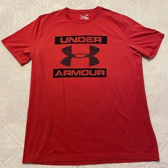 Under Armour Red heat gear T‎ shirt Large - Picture 1 of 5